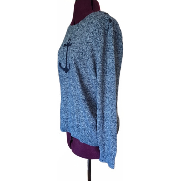 Nautica Long Sleeve Anchor Intarsia Womens Sweater Top - Picture 6 of 16